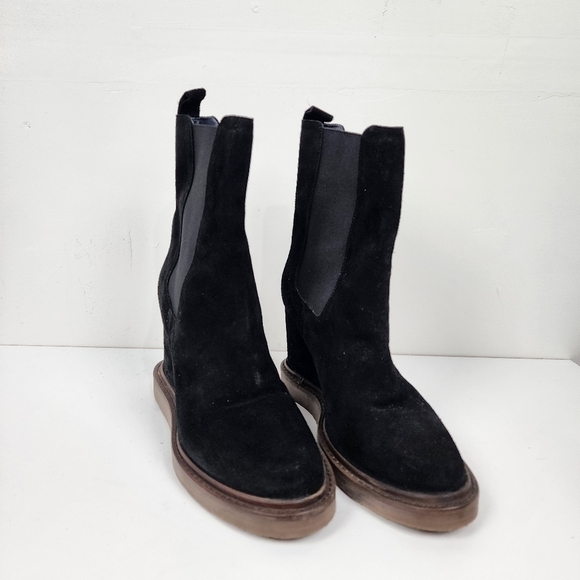 Vintage Foundry Co. Elizabeth Wedge Boot Black Size 7.5 | eBay Vintage Foundry Co Black Suede Elizabeth Wedge Ankle Boots, Size 7.5 New Nwob